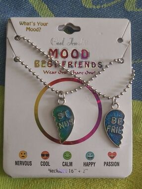 Cool Jewels_What's Your Mood "Best Friends" Split Heart Necklace Set
